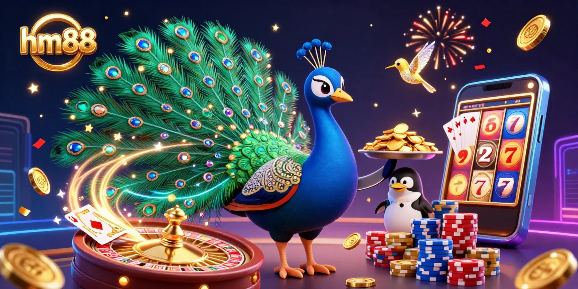 Engage in exciting gameplay at hm88 while witnessing a stunning 3D casino scene with vibrant characters and elements.