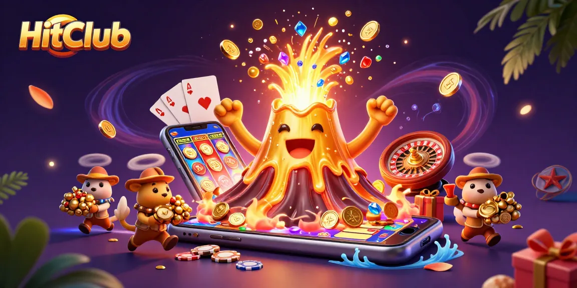 HitClub showcases a playful volcanic treasure eruption, perfect for engaging gamblers.