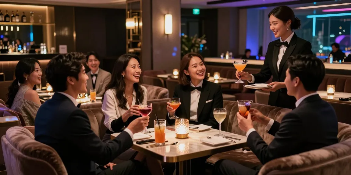 강남 쩜오의 고급스러운 룸 내부, 프라이빗 공간에서 즐기는 고객들 모습