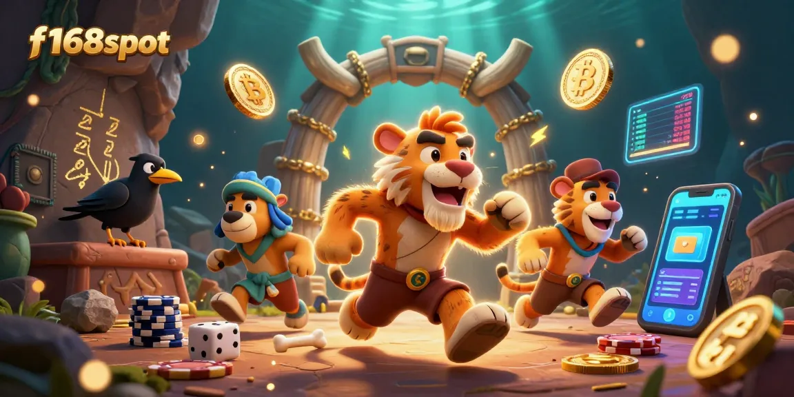 Experience f168slot excitement with cavemen and a sabertooth at a prehistoric casino in vibrant 3D.