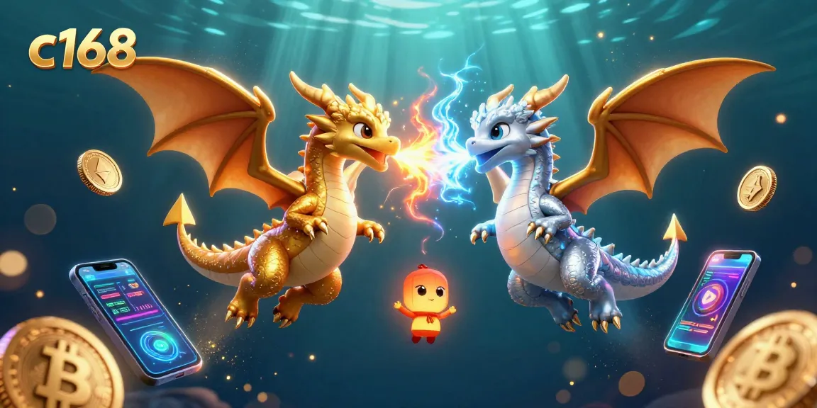 Engage with c168's vibrant gaming scene featuring twin dragons in a cinematic atmosphere.
