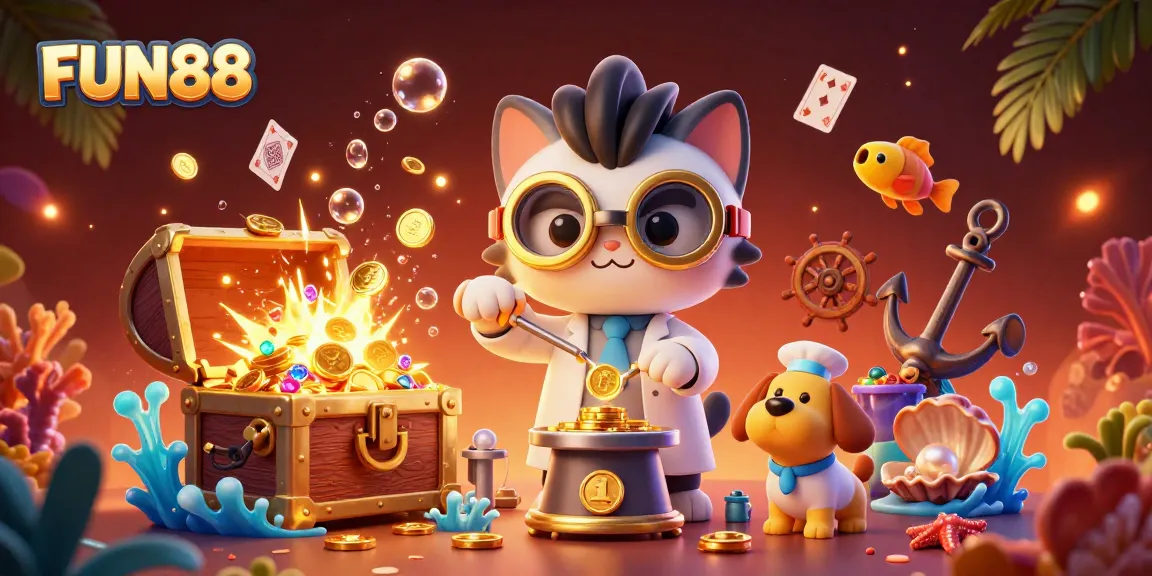 Experience FUN88’s thrilling casino atmosphere with vibrant characters and dynamic gaming elements.