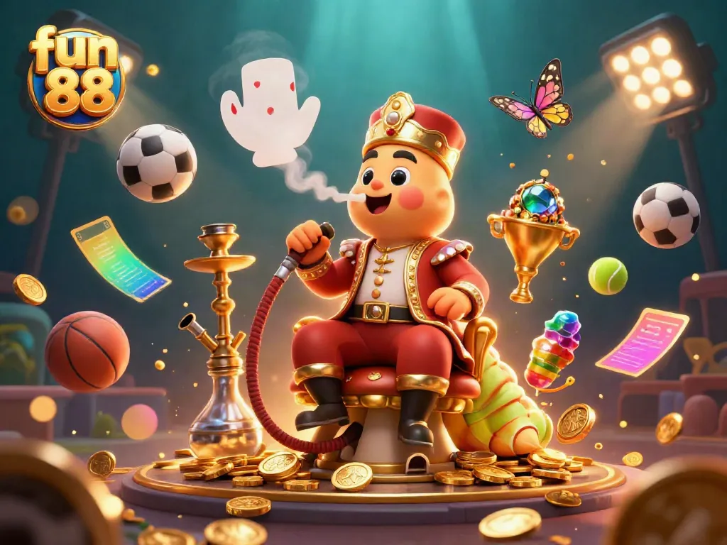 Engage with fun 88 and experience exciting gaming, featuring vibrant 3D casino elements.