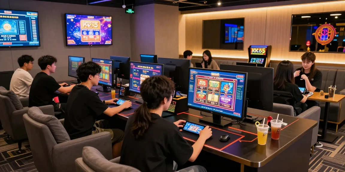 Exciting gaming atmosphere featuring KK55 with players enjoying interactive games and vibrant lounge decor.