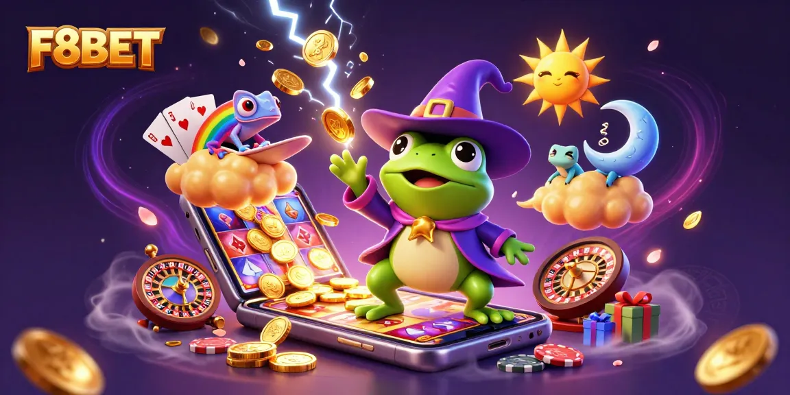 Experience the thrill of winning at F8BET with golden coin storms and vibrant game elements.